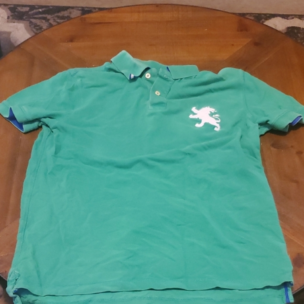 Express Green Polo Shirt with White Lion Emblem